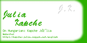 julia kapche business card